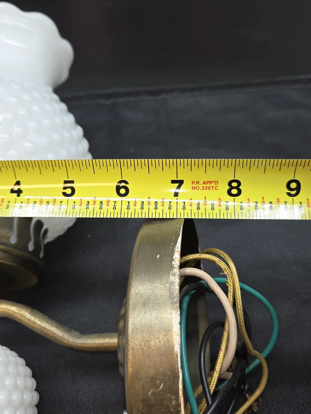 Mid Century Wall Sconce Lamp Milk Glass Hob Nail Shade